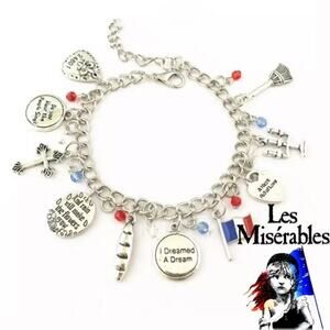 Les Miserables Charm Bracelet Silver Tone Zinc Alloy
